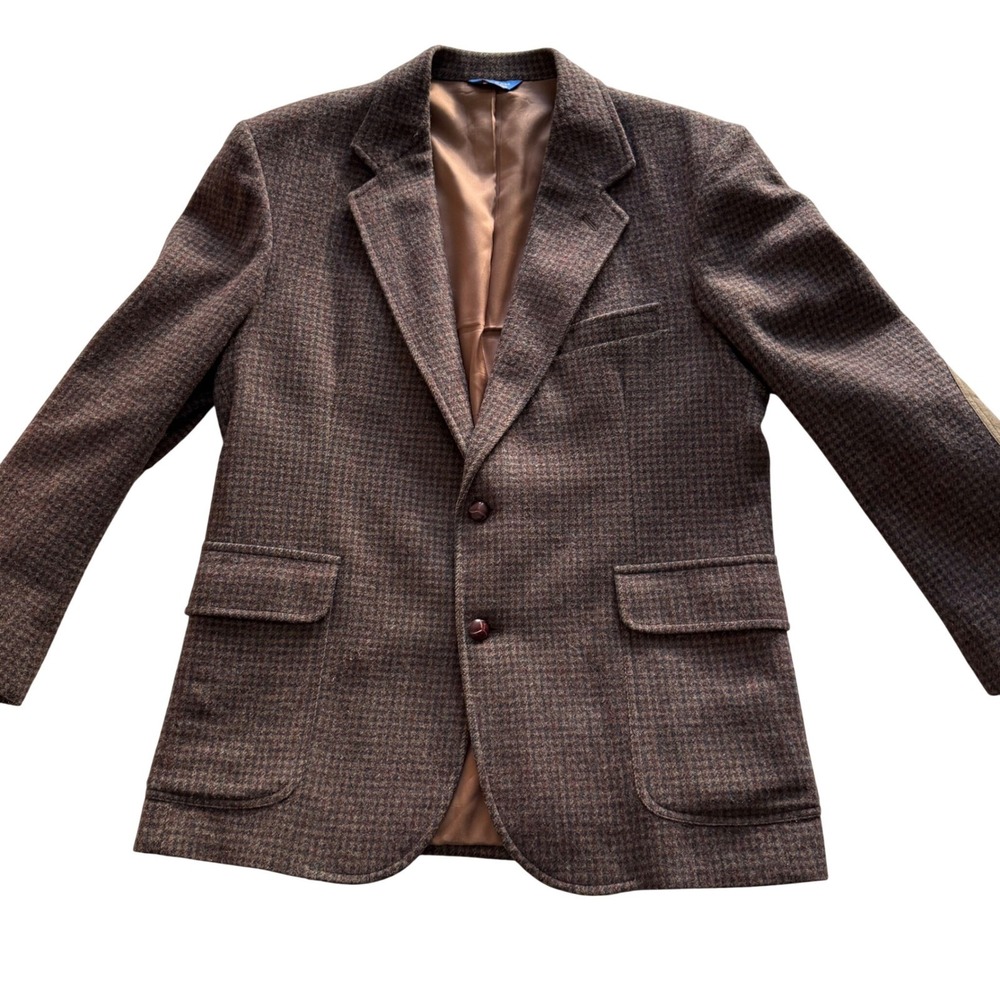 Vtg Pendleton 100% Virgin Wool Blazer Sport Coat w/ elbow pads USA Made‎ Sz 42